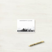 Tokio, Japan | Zwarte en witte veldlijn Post-it® Notes (Op bureau)