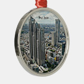 Tokio, Japanse cityscape Metalen Ornament (Rechts)