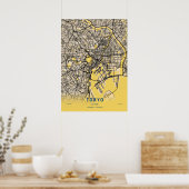 Tokio - Japanse Gele Stadskaart Poster (Keuken)
