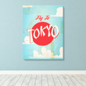 Tokio, Japanse reisposters Canvas Afdruk (Insitu (Houten vloer))