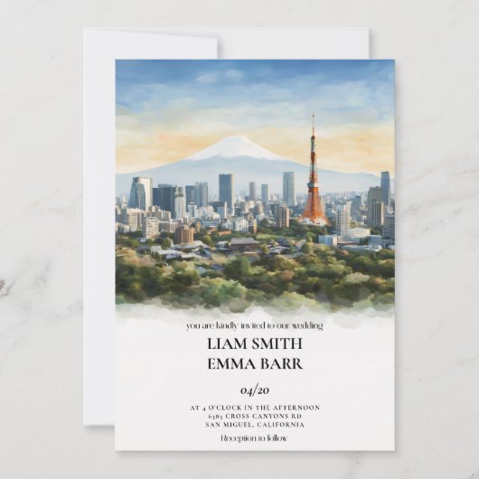 Tokio Japanse Trouw Uitnodiging (Voorkant)