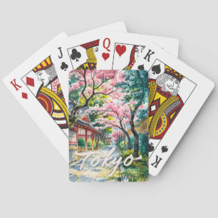 Tokio Kersenbloesem Aquarel Traditioneel Japan Pokerkaarten