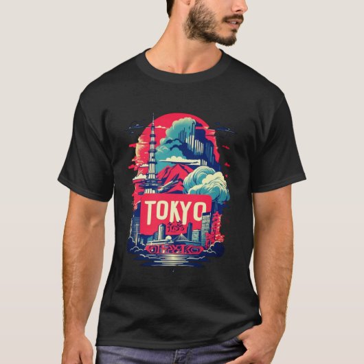 Tokio-kunstweergave T-shirt (Voorkant)