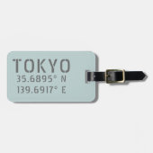 Tokio Latitude & Lengtegraad Bagagelabel (Voorkant horizontaal)