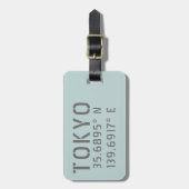Tokio Latitude & Lengtegraad Bagagelabel (Voorkant verticaal)