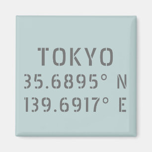 Tokio Latitude & Lengtegraad Magneet