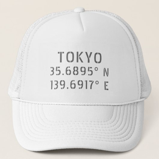 Tokio Latitude & Lengtegraad Trucker Pet (Voorkant)