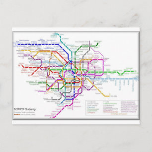 Tokio Metro Map Briefkaart