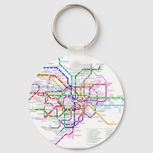 Tokio Metro Map Sleutelhanger (Voorkant)