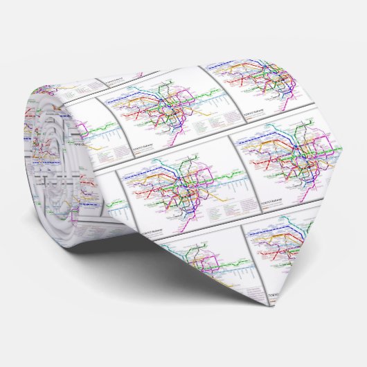 Tokio Metro Map Stropdas (Opgerold)