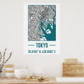 tokio Minimalistische stadskaart, tokio DIY-stadsk Poster (Keuken)