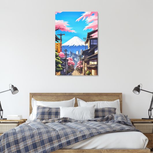 Tokio Mt Fuji Canvasprint Canvas Afdruk (Insitu (Slaapkamer))