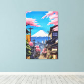 Tokio Mt Fuji Canvasprint Canvas Afdruk (Insitu (Houten vloer))