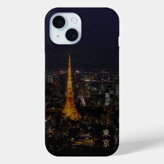 Tokio Nachtelijke Stadsgezicht Japanse Kanji iPhone 15 Case