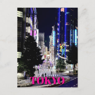 Tokio Nachtleven in Kleur Glanzend Neon Stadslands Briefkaart