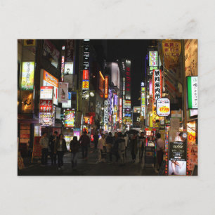 Tokio neons bij nacht Japan Feestdagenkaart