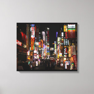Tokio neons 's nachts canvas afdruk