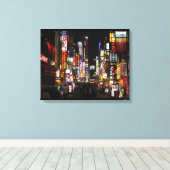 Tokio neons 's nachts canvas afdruk (Insitu (Houten vloer))