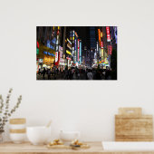 Tokio neons Shinjuku bij nacht Poster (Keuken)