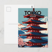 Tokio nostalgische reiskunst briefkaart (Voorkant / Achterkant)