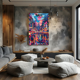 Tokio: Old Meets New - Colores Vibrantes Perfect Poster