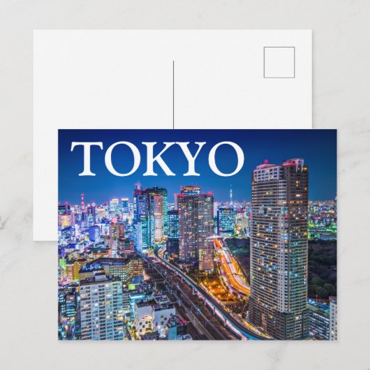 Tokio op zonsondergang briefkaart (Voorkant / Achterkant)