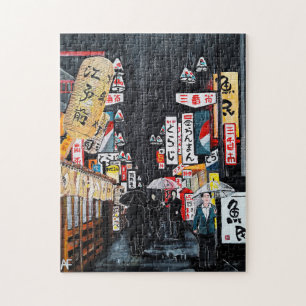 Tokio Regen Schilderij van Alfred Fox Legpuzzel
