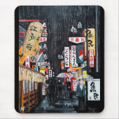 Tokio Regen Schilderij van Alfred Fox Muismat (Voorkant)