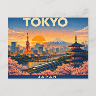 Tokio Retro Reisansichtkaart Briefkaart