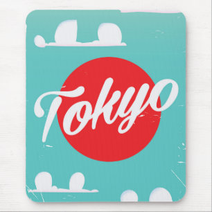 Tokio rijzende zon vintage reisposter muismat