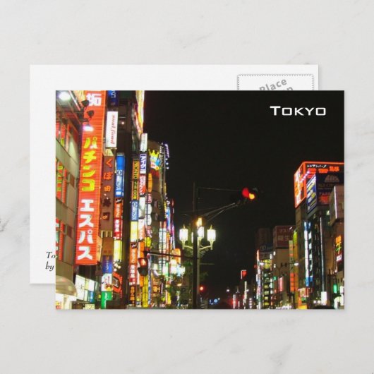 Tokio 's nachts briefkaart (Voorkant / Achterkant)