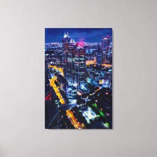 Tokio 's nachts canvas afdruk (Voorkant)