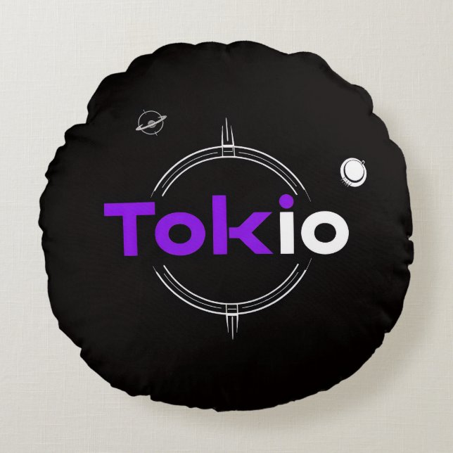Tokio samurai rond kussen (Voorkant)