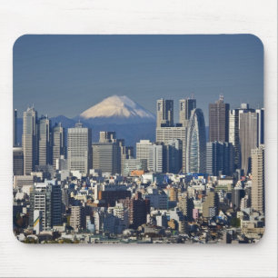 Tokio, Shinjuku District Silhouette, Mount Fuji, Muismat