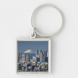 Tokio, Shinjuku District Silhouette, Mount Fuji, Sleutelhanger