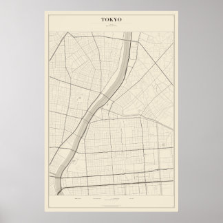 Tokio Straatkaart Poster