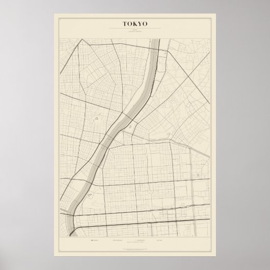Tokio Straatkaart Poster (Voorkant)