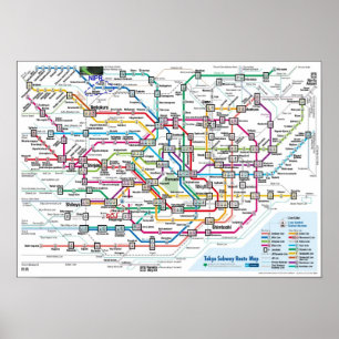 Tokio Subway Map (Ultra High-Res) Groot Poster