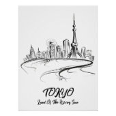 Tokio: Tierra del Sol Naciente - Arte Lineal Perfect Poster (Voorkant)