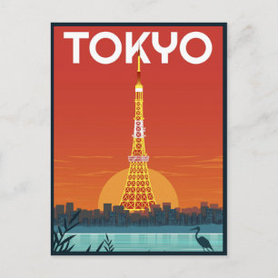Tokio Toren Japan reis Retro cadeaus Briefkaart