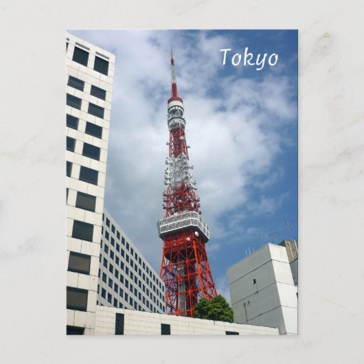tokio-toren rood briefkaart (Voorkant)