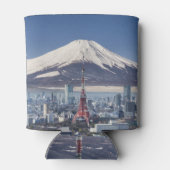 Tokio toren: surrealistische Fuji decor. Blikjeskoeler (Achterkant)