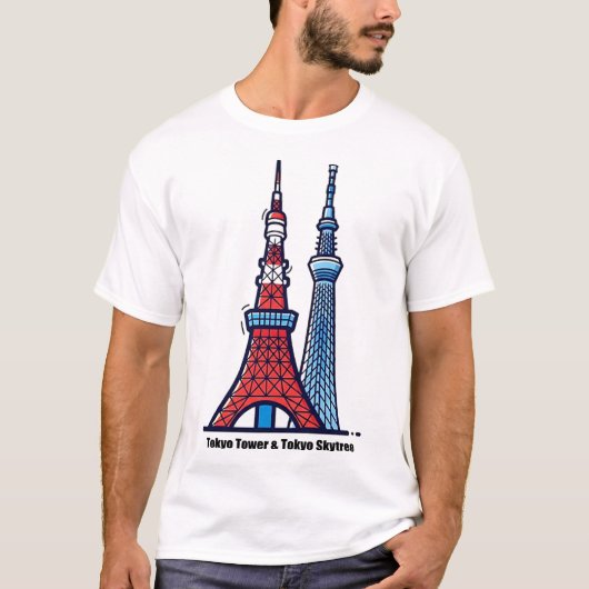 Tokio Toren & Tokyo Skytree T-shirt (Voorkant)
