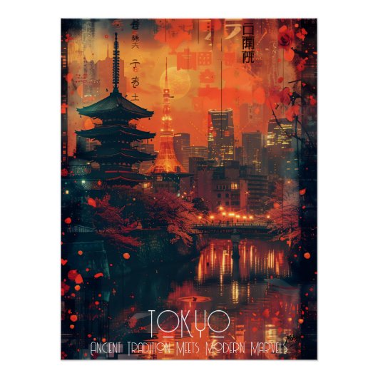 Tokio: Tradición Ancestral Modernidad Deslumbrante Perfect Poster (Voorkant)