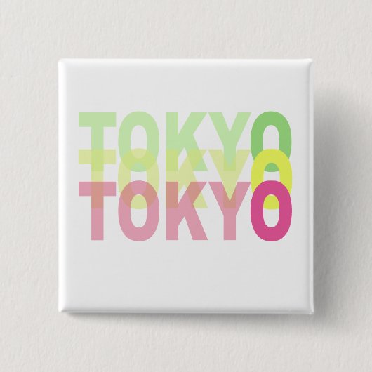 Tokio Vierkante Button 5,1 Cm (Voorkant)