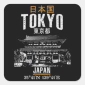 Tokio Vierkante Sticker (Voorkant)