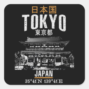 Tokio Vierkante Sticker