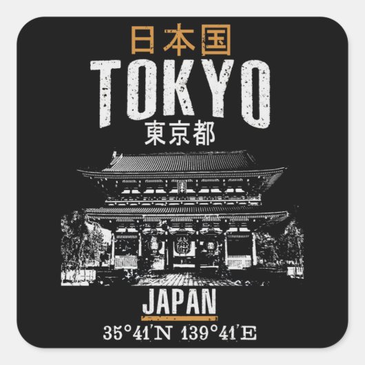 Tokio Vierkante Sticker (Voorkant)