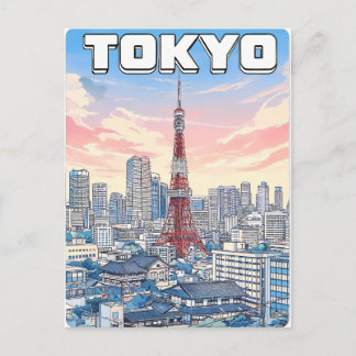 Tokio Vintage Anime Reis Posterkaart Briefkaart