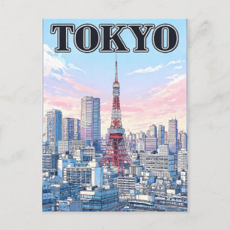 Tokio Vintage Anime Reis Posterkaart Briefkaart